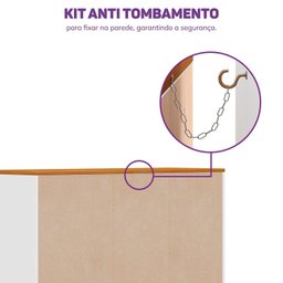 Cômoda 4 Gavetas 1 Porta com Tampo em Madeira Maciça Baby Tubbi Casatema - 8