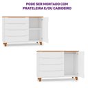 Ver imagem 5 de Cômoda 4 Gavetas 1 Porta com Tampo em Madeira Maciça Baby Tubbi Casatema MadeiraOriginals Branco/Caramelo