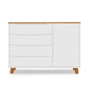 Ver imagem 3 de Cômoda 4 Gavetas 1 Porta com Tampo em Madeira Maciça Baby Tubbi Casatema MadeiraOriginals Branco/Caramelo