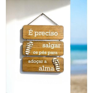 Placa Decorativa Náutica Marrom É Preciso Salgar Os Pés Decoração Náutica Praia
