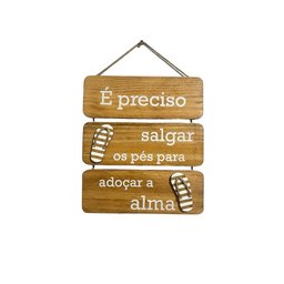 Placa Decorativa Náutica Marrom É Preciso Salgar Os Pés Decoração Náutica Praia - 2