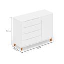Ver imagem 3 de Cômoda 4 Gavetas 1 Porta com Tampo em Mdf Baby Tubbi Casatema MadeiraOriginals