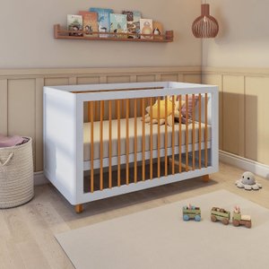 Berço Evolutivo 2 em 1 com Pés e Palitos  em Madeira Maciça Baby Tubbi Casatema