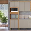 Ver imagem 1 de Torre Quente em MDF para Cozinha 70 cm Allure Marrom/Jequitibá/Gris Fosco