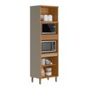Ver imagem 2 de Torre Quente em MDF para Cozinha 70 cm Allure Marrom/Jequitibá/Gris Fosco