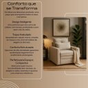 Ver mais imagens de Poltrona Cama Assento Dobrável Estofada Veludo Bege