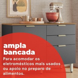 Balcão para Cozinha em MDP 2 Portas e 2 Gavetas Alba - 6