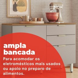 Balcão para Cozinha em MDP 2 Portas e 2 Gavetas Alba - 6