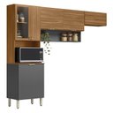 Ver imagem 2 de Kit Cozinha Compacta Modulada com 6 Portas Alba Cinza/Amendola/Grafito