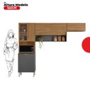 Ver mais imagens de Kit Cozinha Compacta Modulada com 6 Portas Alba Cinza/Amendola/Grafito