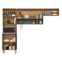 Ver imagem 4 de Kit Cozinha Compacta Modulada com 6 Portas Alba Cinza/Amendola/Grafito