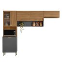 Ver imagem 3 de Kit Cozinha Compacta Modulada com 6 Portas Alba Cinza/Amendola/Grafito