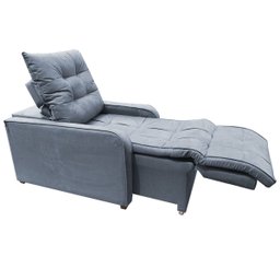 Poltrona Retratil e Reclinavel Com Rodape Regulavel Azera Grafitte - 1