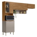 Ver imagem 2 de Kit Cozinha Compacta Modulada com 6 Portas Alba Bege/Amêndola/Nude