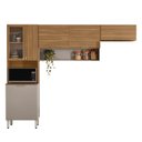 Ver imagem 3 de Kit Cozinha Compacta Modulada com 6 Portas Alba Bege/Amêndola/Nude