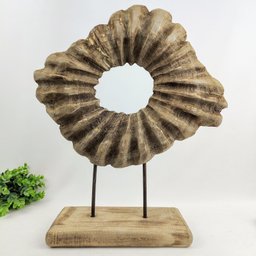 Escultura De Madeira 51x43x14cm Adorno Decoração - 2