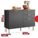 Ver imagem 6 de Cozinha Compacta Modulada com Balcão 3 Gavetas Alba Cinza/Amendola/Grafito