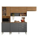 Ver imagem 3 de Cozinha Compacta Modulada com Balcão 3 Gavetas Alba Cinza/Amendola/Grafito