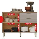 Ver mais imagens de Cozinha Compacta Modulada com Balcão 3 Gavetas Alba Bege/Amêndola/Nude