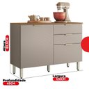 Ver imagem 6 de Cozinha Compacta Modulada com Balcão 3 Gavetas Alba Bege/Amêndola/Nude
