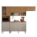 Ver imagem 3 de Cozinha Compacta Modulada com Balcão 3 Gavetas Alba Bege/Amêndola/Nude
