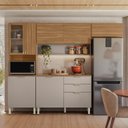 Ver imagem 1 de Cozinha Compacta Modulada com Balcão 3 Gavetas Alba Bege/Amêndola/Nude