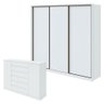 Guarda Roupa Spazio 270 e Cômoda Vedra Branco Brilho - Lopas - 1