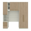 Ver imagem 2 de Quarto Modulado Solteiro Completo 5 Portas 6 Gavetas Seletto Henn