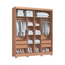 Ver imagem 3 de Guarda-Roupa 2 Portas de Correr 4 Gavetas com Espelho Pontal 100% MDF Marrom/Cedro/Duna