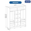 Ver imagem 7 de Guarda-Roupa 2 Portas de Correr 4 Gavetas com Espelho Pontal 100% MDF Marrom/Cedro/Duna