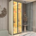 Ver imagem 1 de Sapateira 2 Portas Reflecta com Pés e LED 100% MDF Bege/Off White