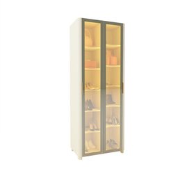 Sapateira 2 Portas Reflecta com Pés e Led 100% Mdf - 2