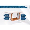 Ver imagem 2 de Conjunto: Mesa Sala Jantar Jade Tampo Madeirado C/ Vidro Reto 180x90 e 6 Cadeiras Jade Imbuia/suede