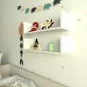 Ver imagem 3 de Par de Prateleiras Aba U- Branco Mdf -organizador Dormitorio Bebe Infantil Kids