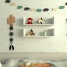 Par de Prateleiras Aba U- Branco Mdf -organizador Dormitorio Bebe Infantil Kids - 1