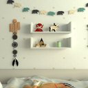 Ver imagem 1 de Par de Prateleiras Aba U- Branco Mdf -organizador Dormitorio Bebe Infantil Kids