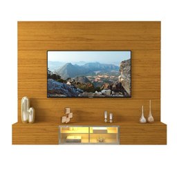 Estante para TV até 84 Polegadas 217cm com Porta Reflecta LED 100% MDF Luminare - 14
