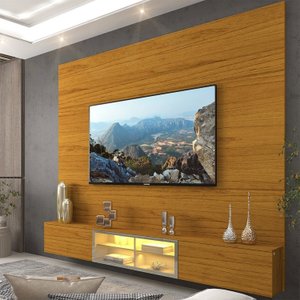 Estante para TV até 84 Polegadas 217cm com Porta Reflecta LED 100% MDF Luminare