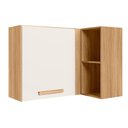 Ver imagem 1 de Armário Aereo de Canto 88cm Intenza Freijo/off White Cristal - Ssx Multicoisas