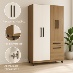 Guarda Roupa/roupeiro Solteiro 5 Portas 1 Gaveta Laguna Mdp - 4