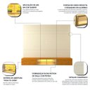 Ver imagem 7 de Estante para TV e Home Theater até 84 Polegadas 100% MDF com LED com Vidro Reflecta 217cm Luminare Bege
