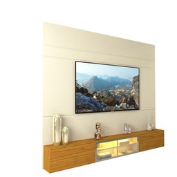 Estante para TV até 84 Polegadas 217cm com Porta Reflecta LED 100% MDF Luminare - 15