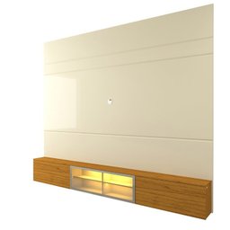 Estante para TV até 84 Polegadas 217cm com Porta Reflecta LED 100% MDF Luminare - 16