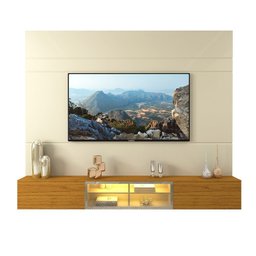 Estante para TV até 84 Polegadas 217cm com Porta Reflecta LED 100% MDF Luminare - 14