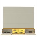 Ver imagem 5 de Estante para TV e Home Theater até 84 Polegadas 100% MDF com LED com Vidro Reflecta 217cm Luminare Bege