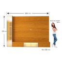 Ver imagem 6 de Estante para TV e Home Theater até 90 Polegadas 100% MDF com LED com Vidro Reflecta 255,2CMX217,6cm Luminare Yescasa Marrom