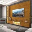 Ver mais imagens de Estante para TV e Home Theater até 90 Polegadas 100% MDF com LED com Vidro Reflecta 255,2CMX217,6cm Luminare Yescasa Marrom