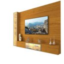 Ver imagem 3 de Estante para TV e Home Theater até 90 Polegadas 100% MDF com LED com Vidro Reflecta 255,2CMX217,6cm Luminare Yescasa Marrom