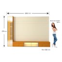 Ver imagem 7 de Estante para TV e Home Theater até 90 Polegadas 100% MDF com LED com Vidro Reflecta 255,2CMX217,6cm Porta LED Luminare Yescasa Bege