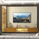Ver imagem 4 de Estante para TV e Home Theater até 90 Polegadas 100% MDF com LED com Vidro Reflecta 255,2CMX217,6cm Porta LED Luminare Yescasa Bege
